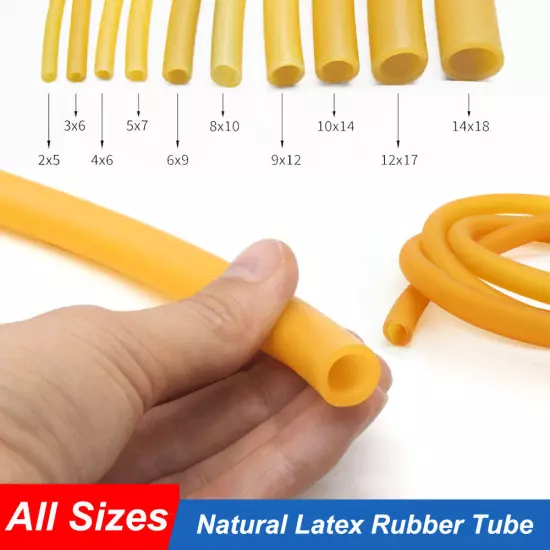 Natural Latex Rubber Tube Surgical Slingshot Catapult Band Elastic Various Sizes