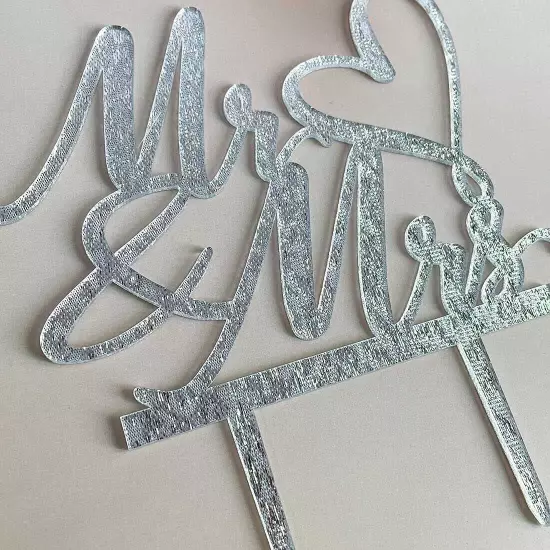 Mr and Mrs Cake Topper for Wedding / Engagement / Wedding Anniversary Cake To...