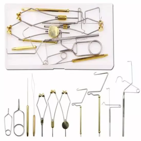 Fly Tying Tool Kit Includes Bobbin Finisher Scissors Hackle Hair Stacker Fly Set