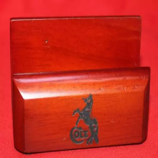 Colt Firearms Factory Wooden Business Card Holder