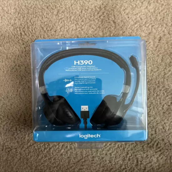 Logitech H390 Wired Headset for PC/Laptop Stereo Headphones w/ Noise Cancelling