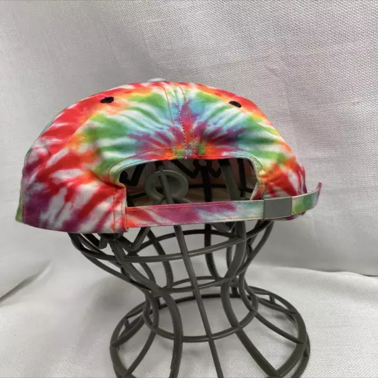 OBEY Tie Dye Cap Hat Five Panel Large Letters Logo Street Strap Back Flat Brim