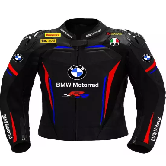 BMW Mens Leather MotorCycle MotorBike Racing Riding Jacket CE proved