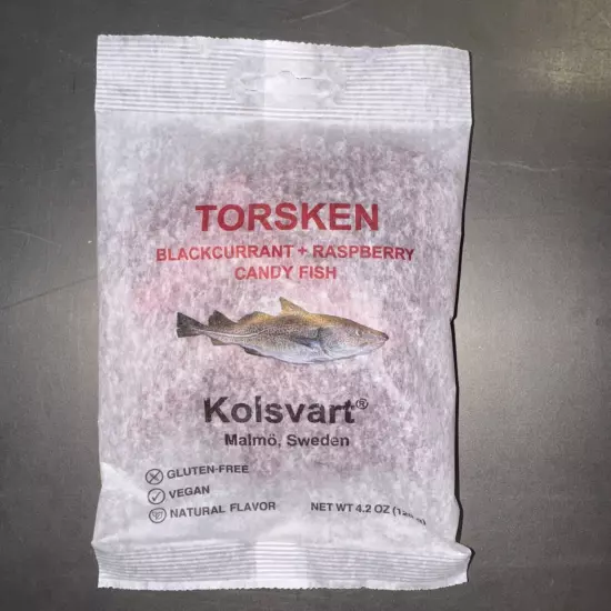 Kolsvart Candy Fish Blackcurrant + Raspberry Licorice Treat 4.2oz..05/01/2025..