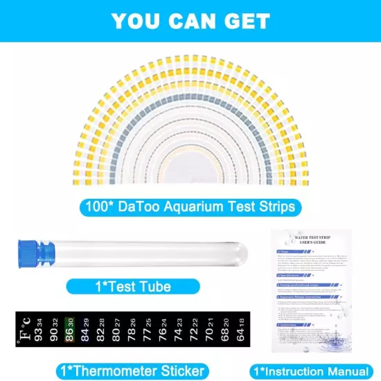 8 in 1 Aquarium Test Kit Fish Tank Test Strips Accurate Water Quality Testing...