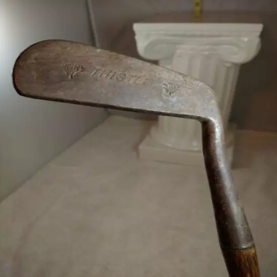 Vintage Thistle Hickory Shaft Putter Leather Grip Right Hand