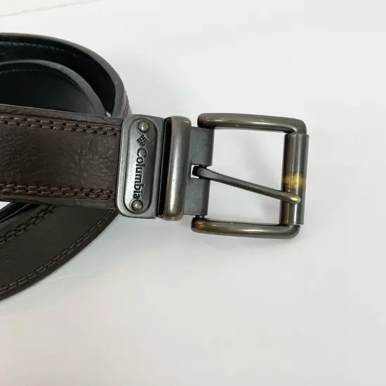 COLUMBIA Size LARGE (38-40) Reversible Brown Black LEATHER BELT Men’s