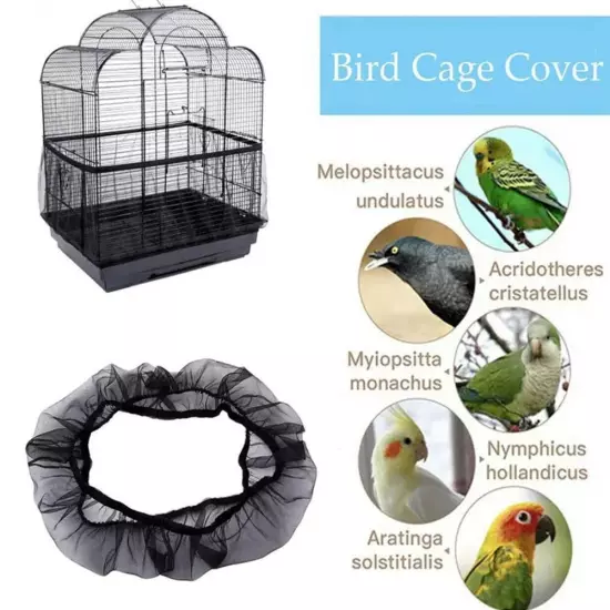 Nylon Pet Bird Cage Cover Seed Catcher Shell Skirt Guard Mesh Net Mesh Tidy Hot