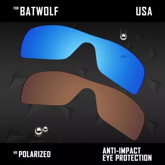 Anti Scratch Polarized Replacement Lenses for-Oakley Batwolf OO9101 Options