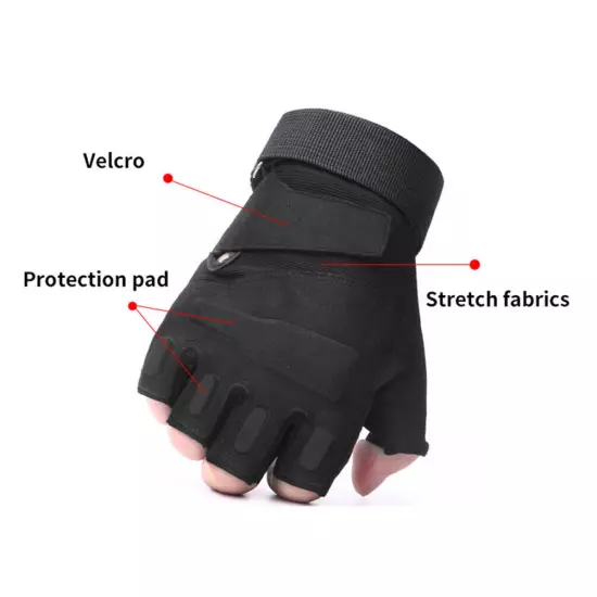 Fingerless Tactical Gloves Outdoor Military Gloves for Shooting Hunting Climbing