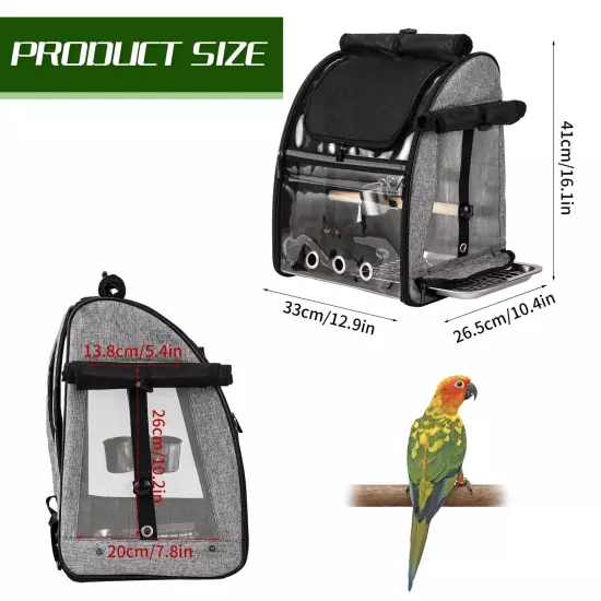 SUERTREE Bird Carrier Bag with Indestructible Stainless Steel Mesh, Bird Trav...