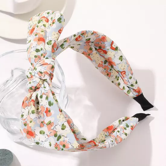 Women Headband Boho Floral Alice Band Fashion Twist Knot Headbands Soft Hairband