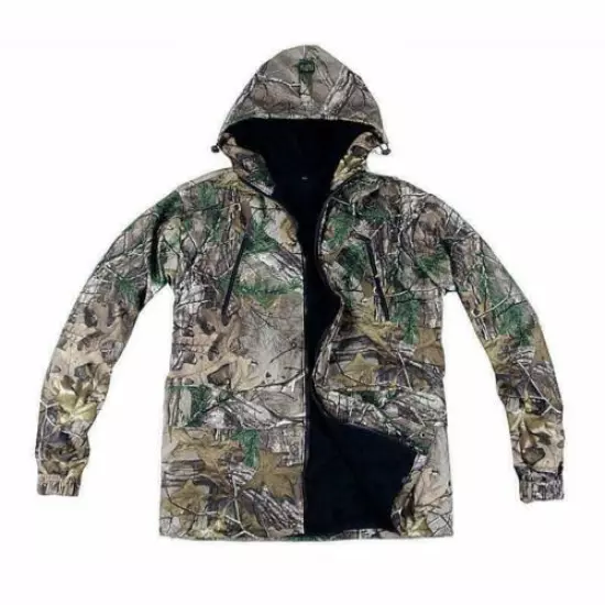 Winter Men Outdoor Bionic Camouflage Hunting Clothes Green Jacket Pants Hat suit