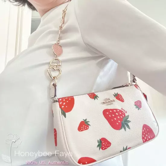 Nwt Coach Nolita 19 With Strawberry Print CH533 + Extended Chain Strawberry