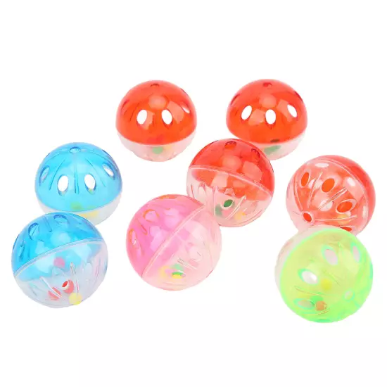 10pcs Bird Toys Ball Colorful Plastic Bird Jingle Balls Cage Accessories