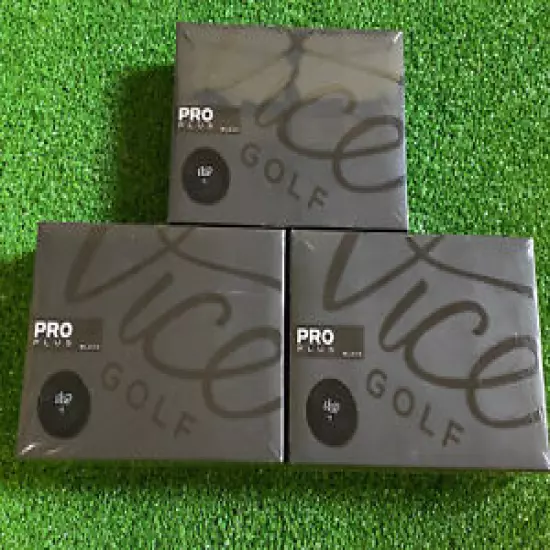 New Sealed 3 Dozen Vice Pro Plus Black Golf Balls (36)