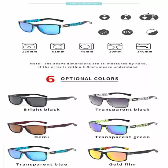 Style Men's Polarized Sunglasses Driving Women Sport Fishing Outdoor Sun Glasses