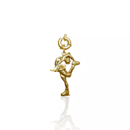 Silver Figure Skating Zipper Pendant Sports Jewelry Gift.