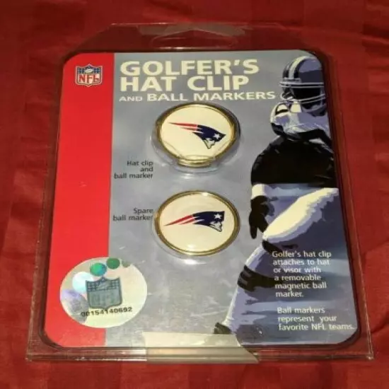 Sports NFL New England Patriots Golfer's Hat Clip & Golf Ball Marker NEW Rare