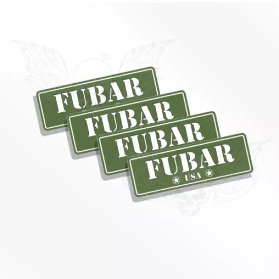 Ammo Can Decals - FUBAR - 4 Ammo Can Stickers - Funny Ammo Can Labels OD