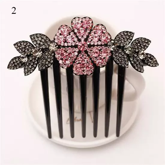 Crystal Flower Hair Comb Clip Shiny Rhinestones Hairpins Women Hair Accessories*