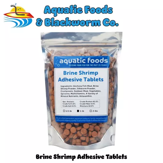 Brine Shrimp Adhesive Tablets for Oscars, Catfish, Cichlids, & All Fish. WL