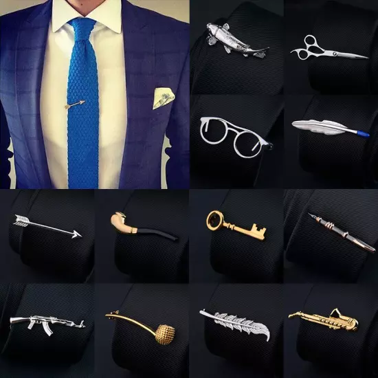 Men's Metal Tie Clip Necktie Pin Clasp Clamp Wedding Party Shirt Suit