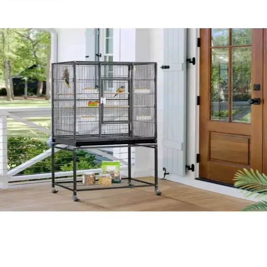 Yaheetech 52-inch Wrought Steel Standing Large Bird Cage with Stand New