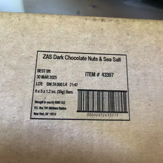 Dark Chocolate Nuts And Sea Salt Kind Granola Bars. 78 Bars