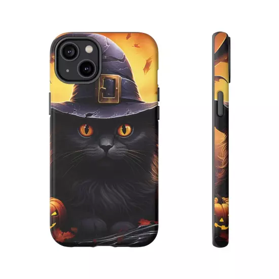 Custom Dual Layer Protective iPhone Case, Cat Witch