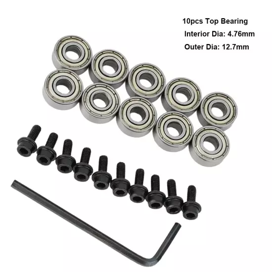 10Pcs Router Bits Top Mounted Ball Bearings Guide For Router Bit Bearing 12.7mm