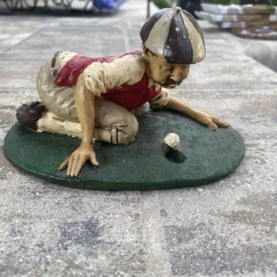 Vintage GOLFER'S GIFT, Golf Figurine, Lining Up the Putt, Stonecraft Pottery 