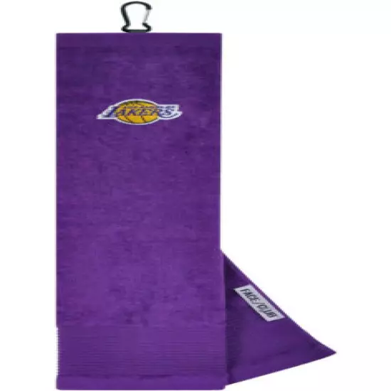 LOS ANGELES LAKERS Wincraft Embroidered Dual-Textured 16 x 24 GOLF TOWEL NEW!