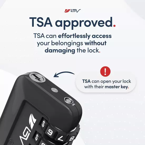 TSA Approved Luggage Travel Lock, Set-Your-Own Combination Lock for School Gym L