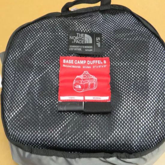 The North Face Base Camp Duffel Packable Travel Backpack Black Trail Glow Print