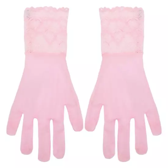 Womens Gloves Dating Sheer New Glossy Dress Hollow-out Show Lace Finger 1 Pair