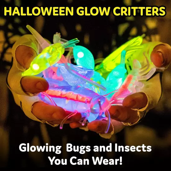 Glow Critters and Halloween Trick or Treat Skeletons Pumpkins Bagb6 