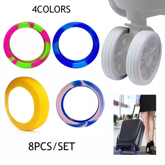 8PCS/Set Silicone Suitcase Wheels Protection Cover Luggage Wheels Protector