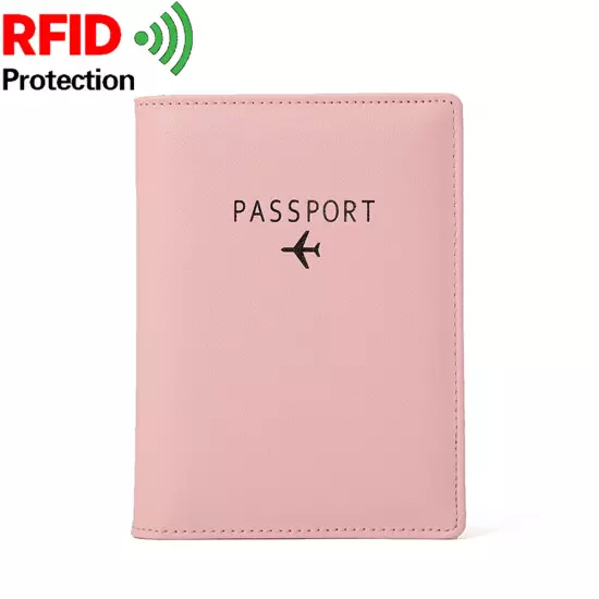 2Pcs Slim Leather Travel Passport Wallet RFID Blocking ID Card Case Cover