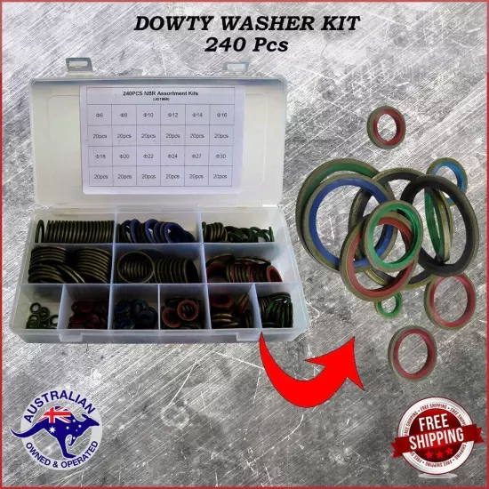 240pc Dowty Washers Grab Kit