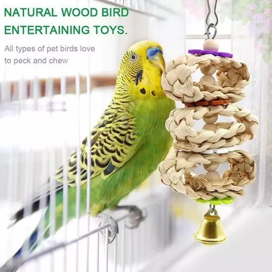 8PCS Set Combination Parrot Bird Toys Wood Articles Bite Pet Bird Toys for4772