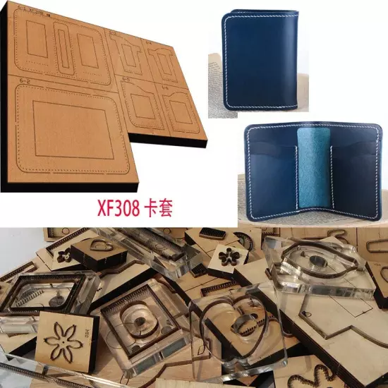 Handmade Wooden Die Folding Card Pack in Half Leather Craft Punch Hand Tool Cut