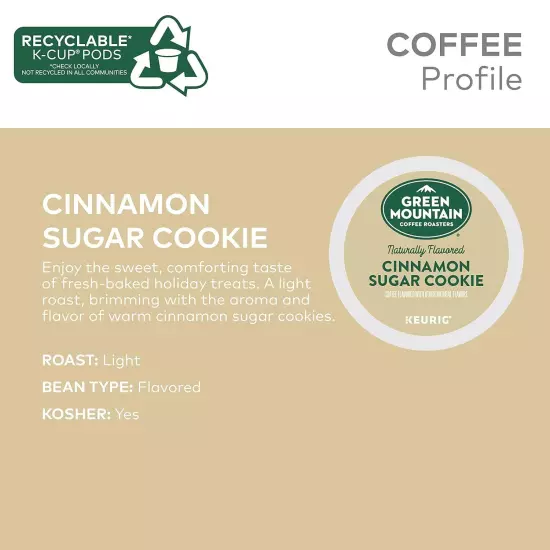 Green Mountain Coffee Roasters Cinnamon Sugar Cookie, 24 24 Count (Pack of 1) 