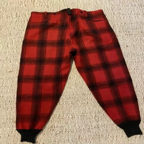 Men’s Northway Wool Hunting Pants Red/Black - See Photos For Measurements