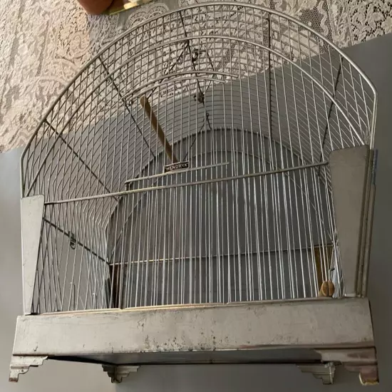 VINTAGE "HENDRYX" CHROME METAL BIRD CAGE-CIRCA 1950'S