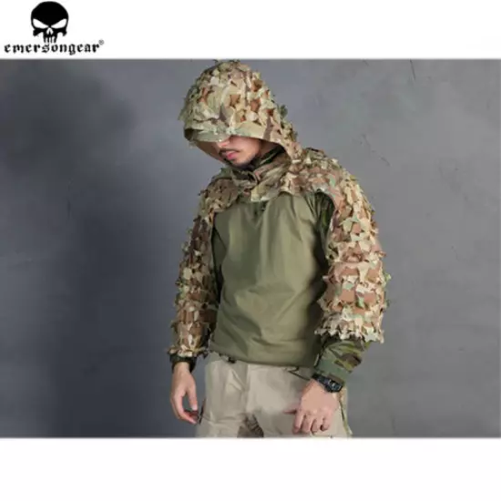 Leaf Ghillie Suit Camo Camouflage Sniper Clothing Jungle Forest Hunting Assault