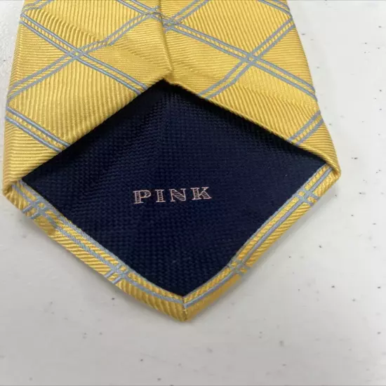 Thomas Pink Men's Yellow Argyle Silk Neck Tie $195