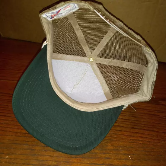 Kalamazoo Valley Antique 25 Tractor Club Cap Hat Trucker Tan Green Adjustable