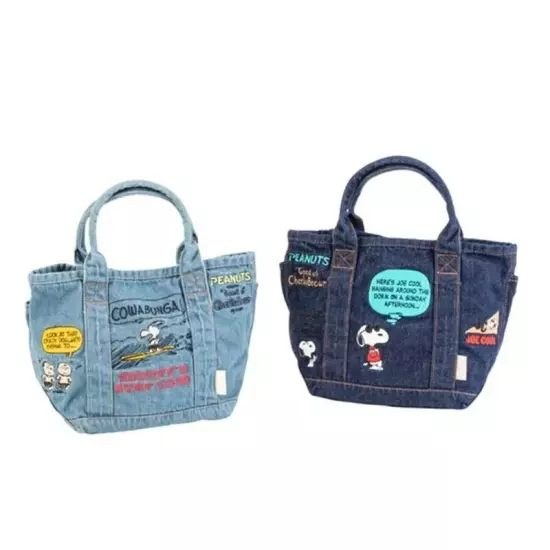 New Snoopy Denim Handbag Cartoon Cute Embroidery Pattern Portable bag