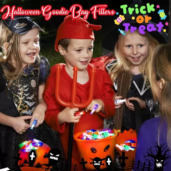 Halloween Party Favors for Kids, 40PCS LED Finger Lights Glow in The Dark... 